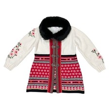 Hanna Andersson Kids Size 4 Wool Blend Nordic Scandi Fair Isle Sweater Jacket