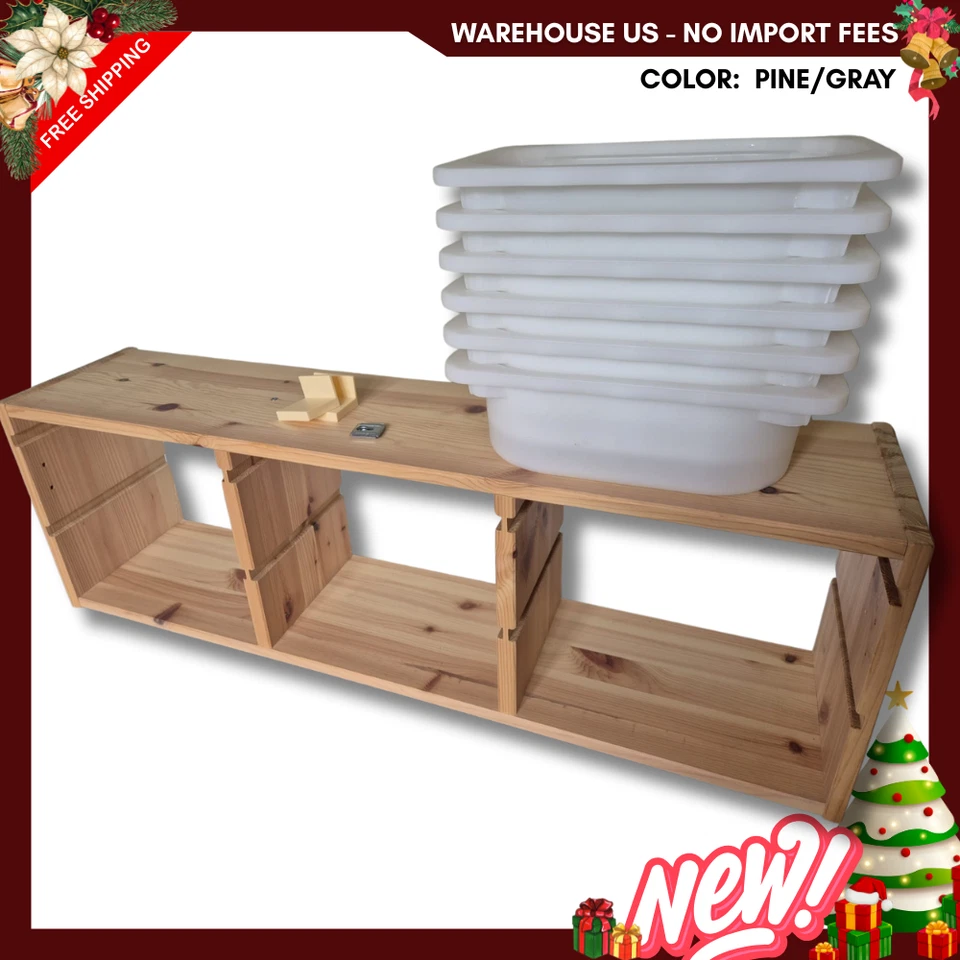 Новый IKEA TTROFAST стены хранения 36 5/8 x 8 1/4 x 11 3/4», сосна/белый, Бесплатная доставка - Изображение 2 из 4