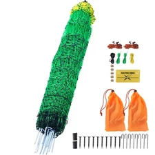 Electric Netting Fence Kit Sheep Fencing 42"H x 164'L with Posts Spikes