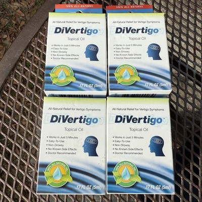 Lot of 4 Divertigo Liquid Drops Topical Oil .17 fl oz for Vertigo Symptoms