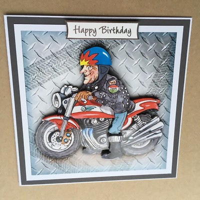 Handmade Anniversaire 3d Decoupis Ancien Moto Rider Racer Vintage Motard Carte Ebay