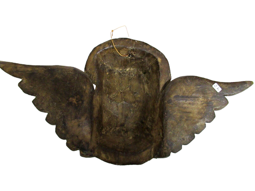 VTG MEXICO GUERRERO CARVED WOOD ANGEL CHERUB HEAD GLASS EYES MEXICAN FOLK ART - Picture 16 of 19