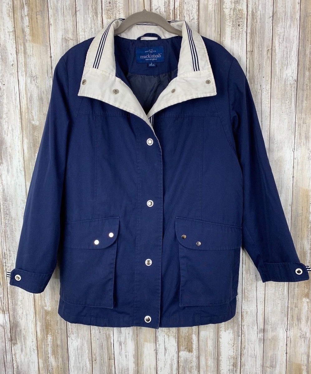 Y240526-1 タグ付き　MACKINTOSH ジャンパー　40サイズ Mackintosh New England Blue White Hooded Zip Snap Jacket
