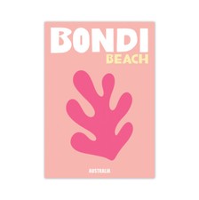Bondi Beach Poster (unframed), Australia Travel Print, Bondi Print, Pink Art