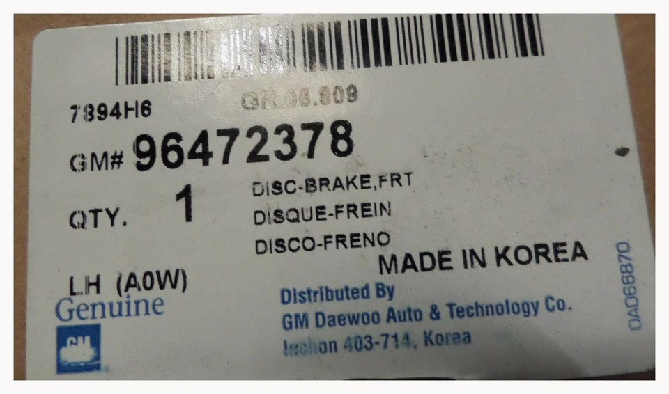 2015 Mini Cooper Left Front Brake Rotor SportStop Drill and Slotted - Image 3 of 3