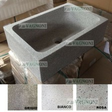 Lavandino in graniglia di marmo cm 68x45 con piletta scarico lavello pilozzo 1