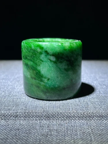 China collect natural old Green jade Ring Thumb ring natural Jade Ring 20-22MM - Picture 5 of 5