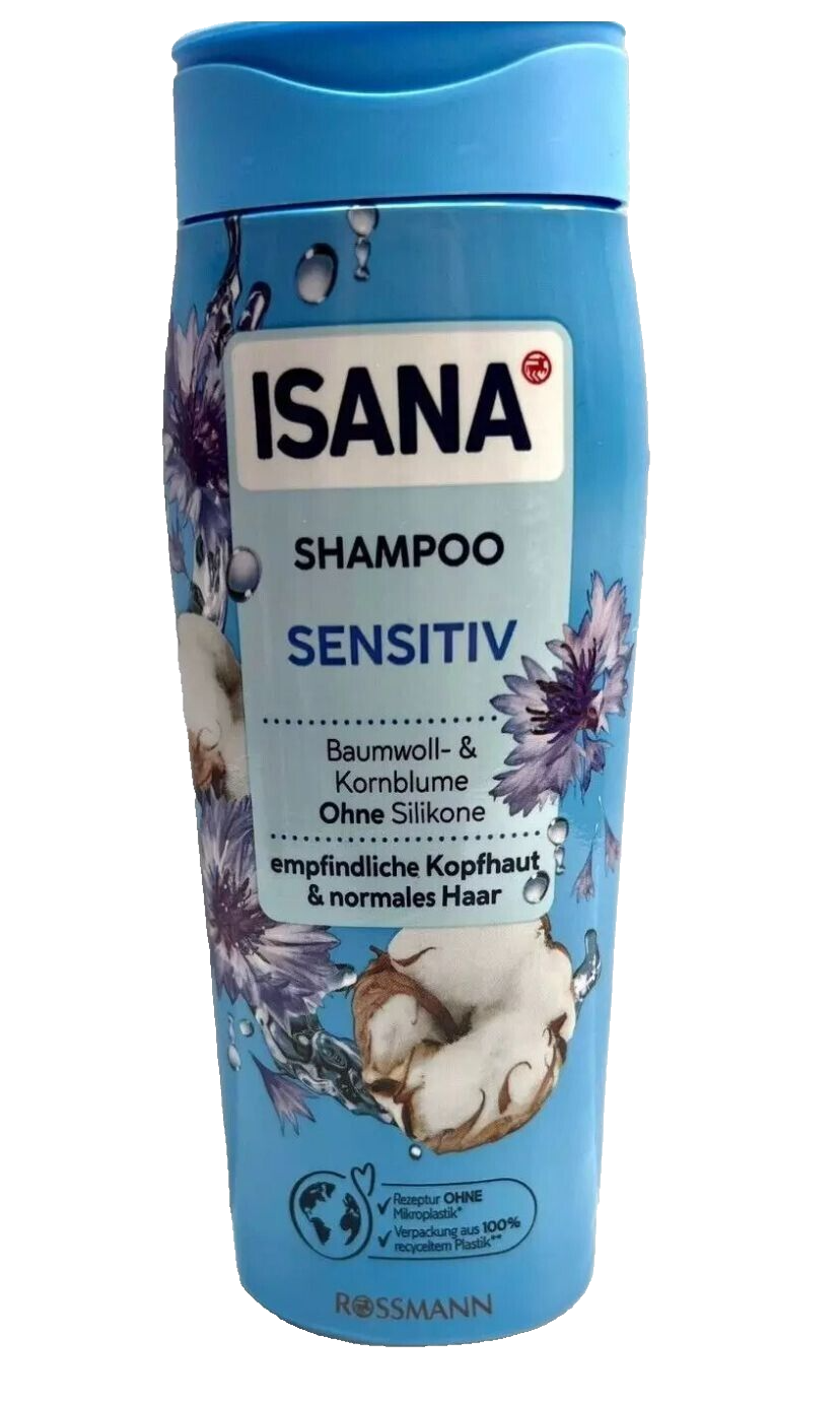 ISANA shampoo for normal hair and sensitive scalp,Cotton Flower/Cornflower,300ml