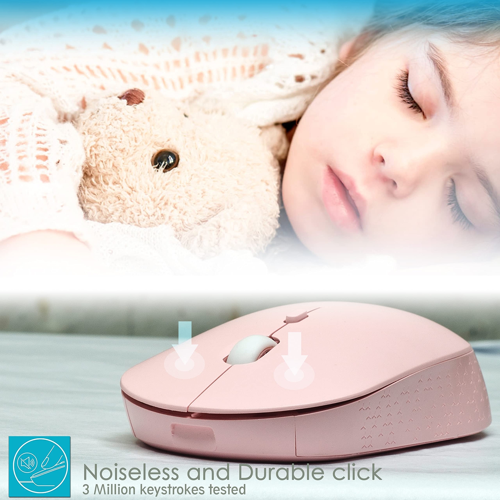 Slim 2.4G Wireless Silent Optical Mouse with USB for Laptops and Computers-image