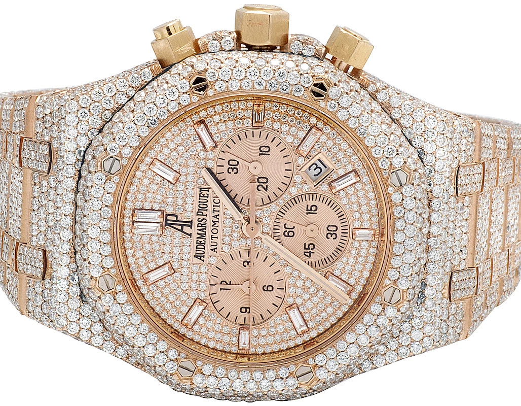 Audemars Piguet Royal Oak 41mm 18k Rose Gold Iced Out 25ct Diamonds Ref  15400.OR - Youarrived