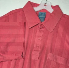 Polo Shirt Tropi Cool Men's Large Short Sleeve Red Pocket Casual Banded