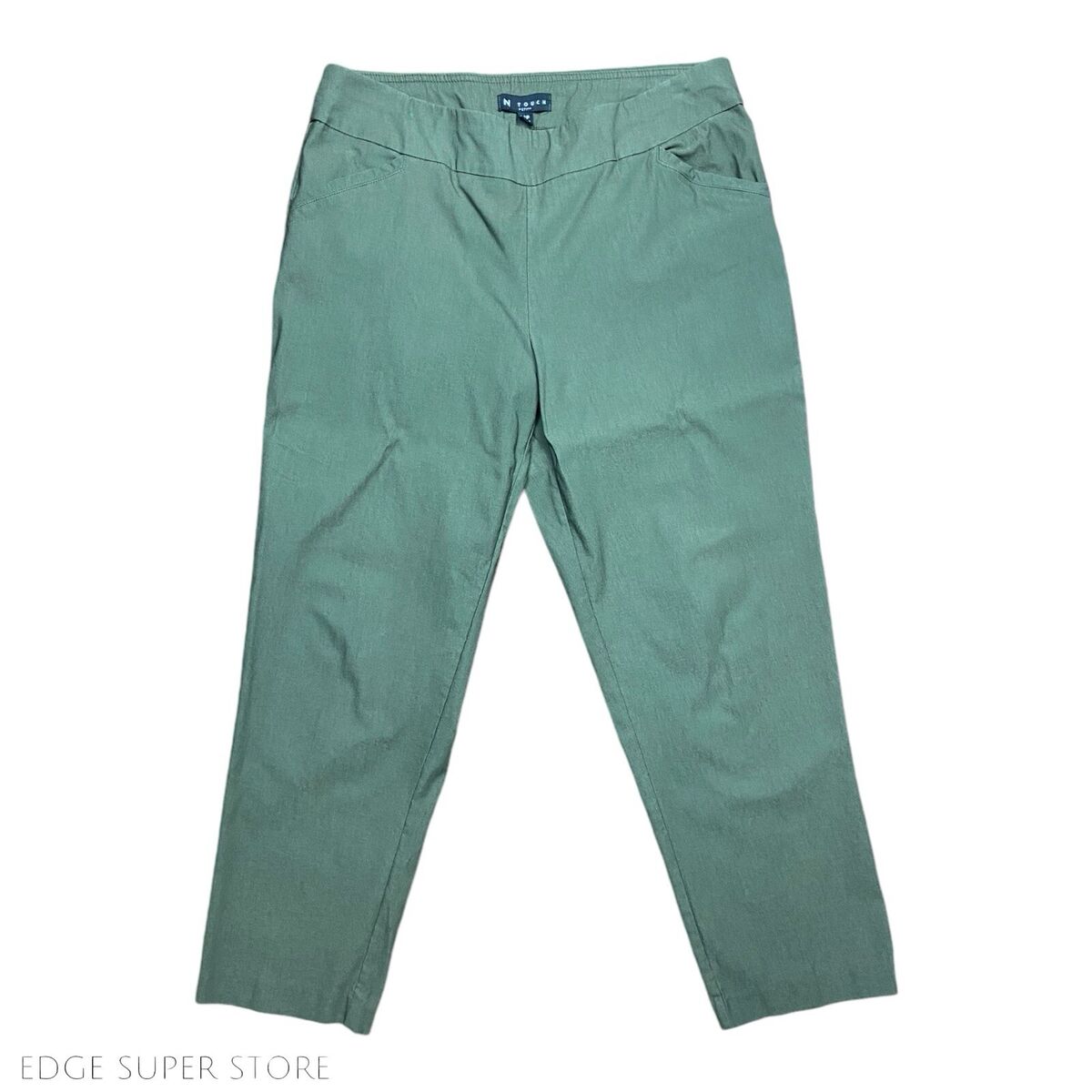 N Touch Dark Green Straight Leg Stretch Waist Pull On Pants N Touch Dark Green Straight Leg Stretch Waist Pull On Pants