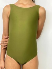 J2 SPORT OLIVE ARMY GREEN TANK GYMNASTICS DANCE LEOTARD SIZE JR. MEDIUM