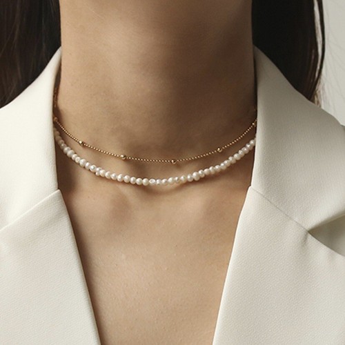 14k Gold Plated Dainty Freshwater Pearl 