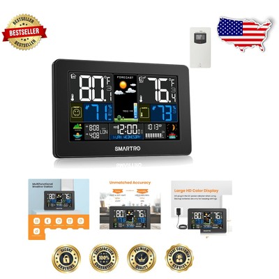 High Precision Wireless Weather Station with Alarm Clock and USB Charging