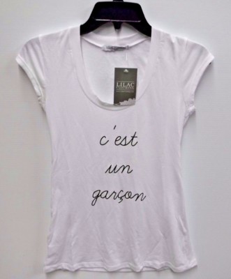 Lilac Maternity Women's Small C'est un Garcon (It's a Boy) T Shirt New