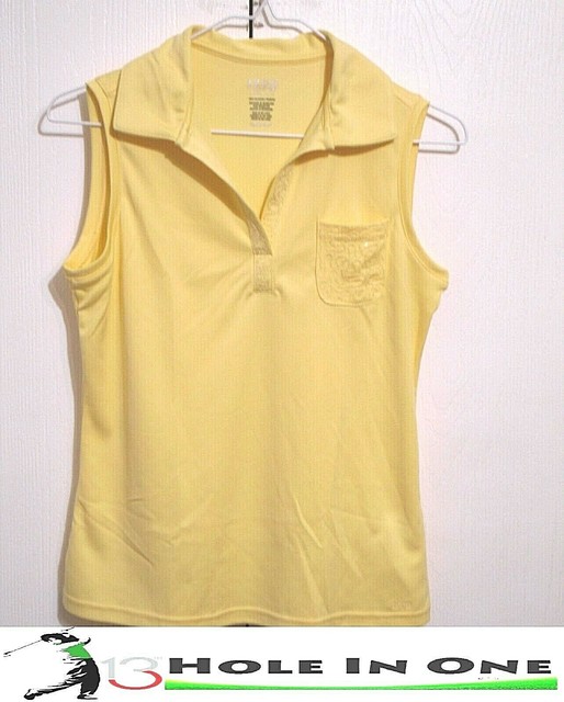 IZOD CoolFX Women's Golf Shirt Sleeveless Size XSmall Yellow Nice