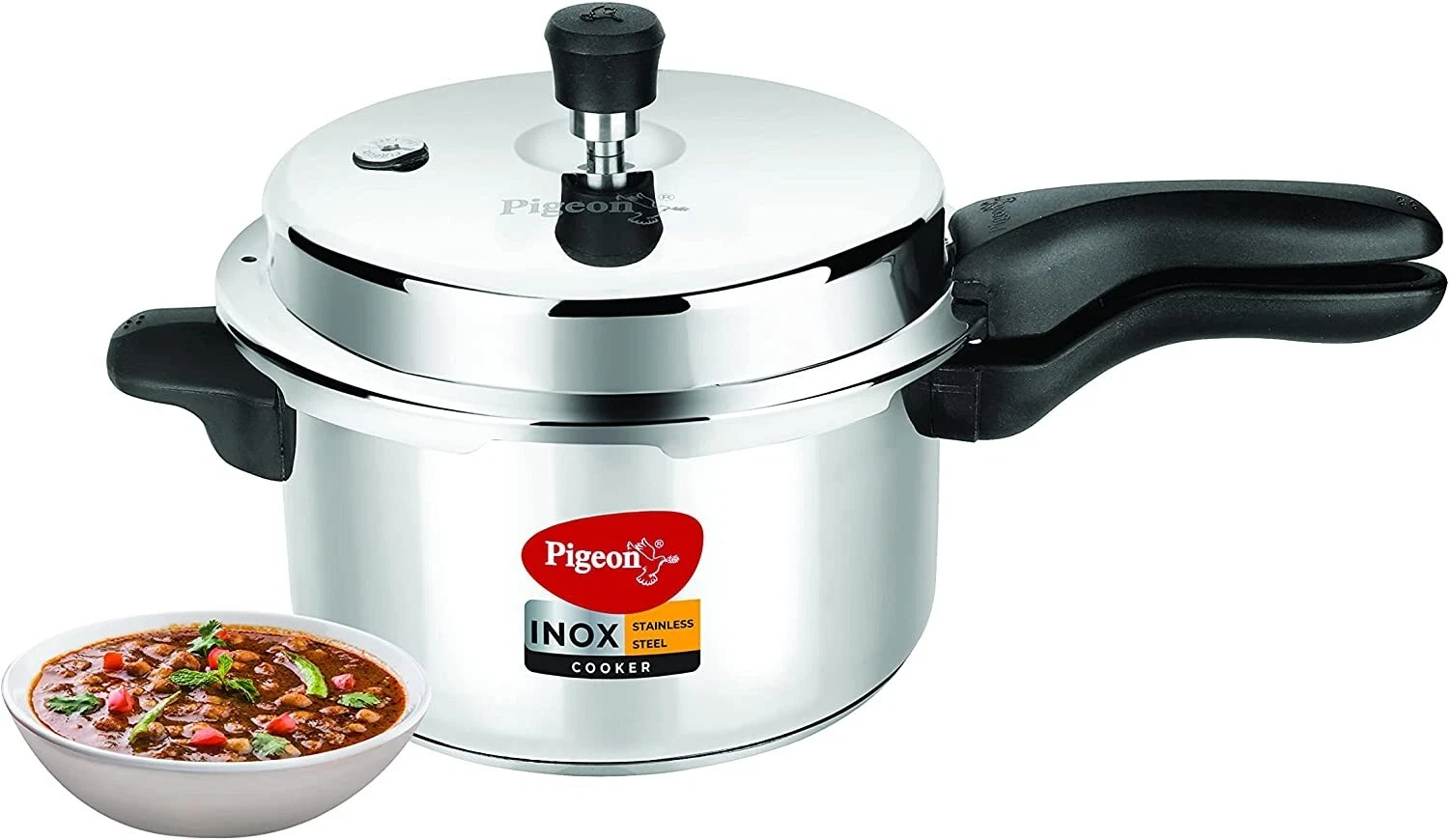 Pigeon Pressure Cooker - 5 Quart - Inox Stainless Steel Outer Lid