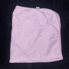 HB Hudson Baby Blanket Polka Dots Pink White Circle Jersey Knit Stretch Swaddle