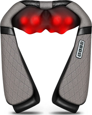 Shiatsu Neck & Shoulder Massager with Heat   3 Speeds, Ergonomic, Pain Relief