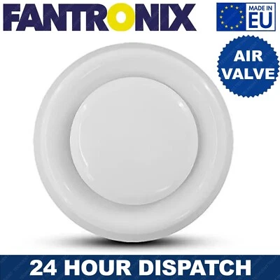 FANTRONIX Circular Ceiling Air Vent Grill Outlet Valve Extractor Ventilation Duct White