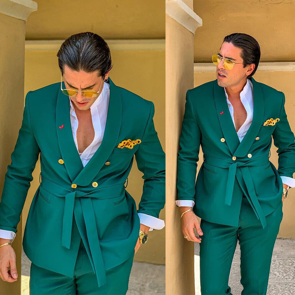 Emerald Green Suits for Men Slim Fit 2 Piece Suit Formal 