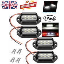 4Pcs 12V 6 LED Exterior License Plate Tag Light Waterproof for Car Truck RV Boat