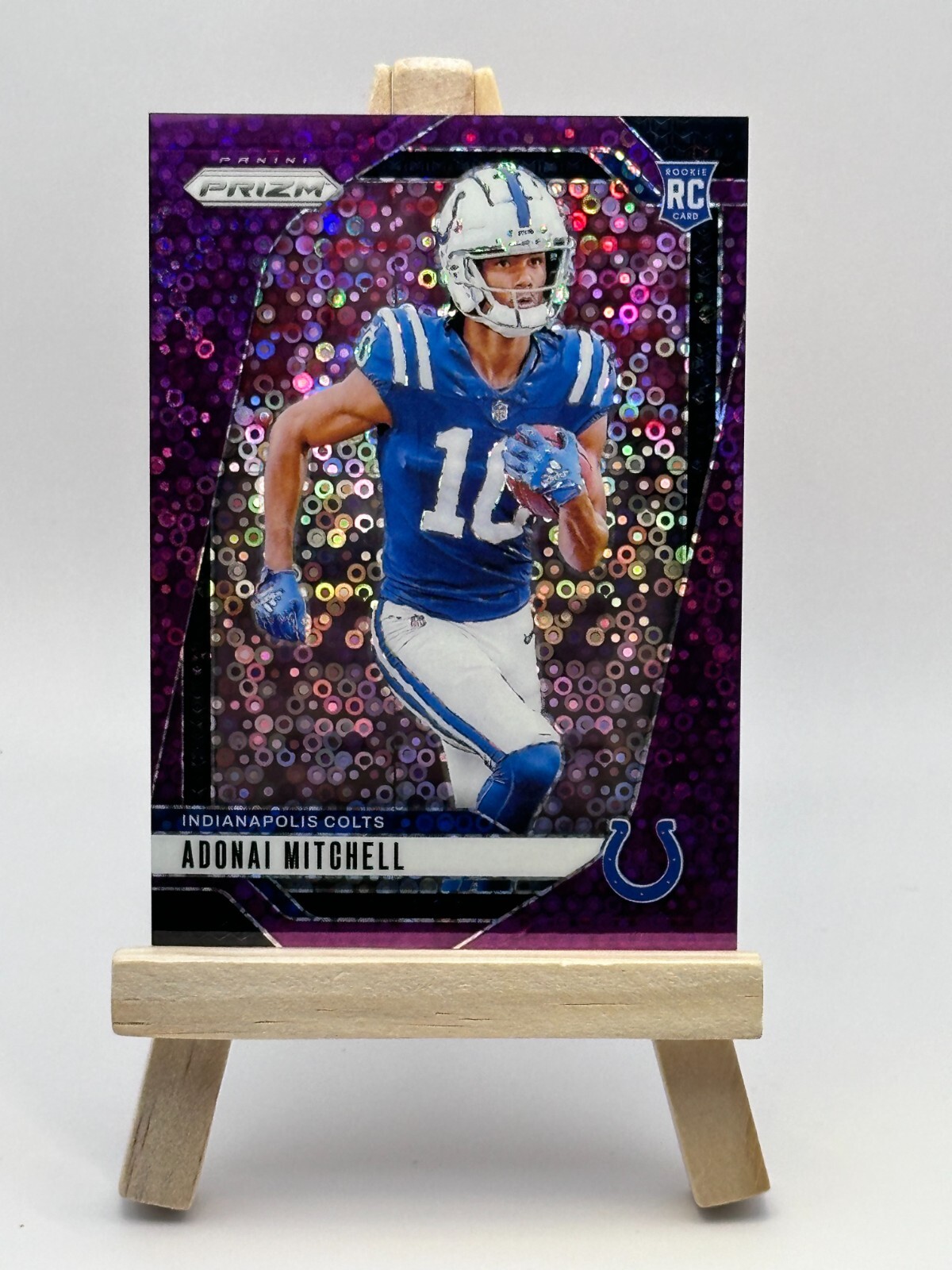 2024 Adonai Mitchell No Huddle Purple Prizm RC #303 Indianapolis Colts /49
