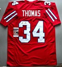 THURMAN THOMAS  SIGNED CUSTOM PRO STYLE BILLS  RED JERSEY, JSA  COA #WPP847778