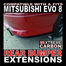 Carbon Rear Bumper Extensions lips "Fits" Mitsubishi Evo EVOLUTION 7 & 8 