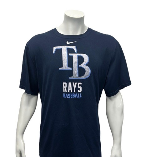 Nike Authentic Dri Fit Tampa Bay Rays Blau Weiß Kurzarm Shirt Größe XXL 2XL - Bild 4 von 10