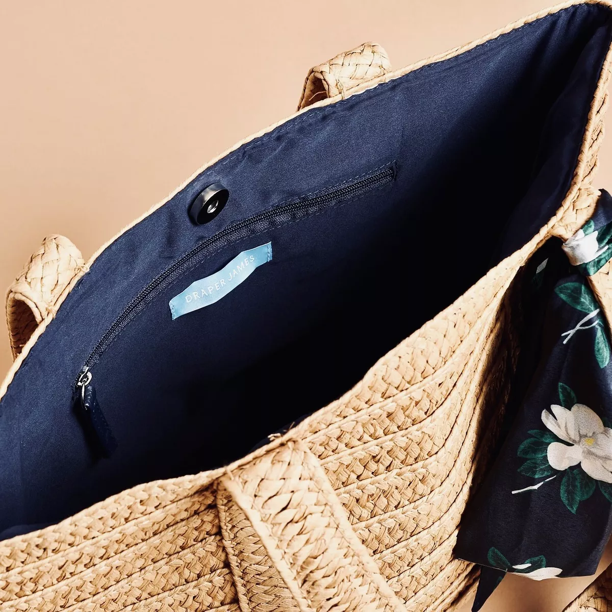 Draper james straw bag with floral scarf reviews hot sale