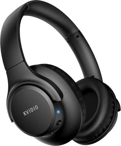 KVIDIO Bluetooth Headphones Over Ear, 65 Hours Playtime Wireless Black