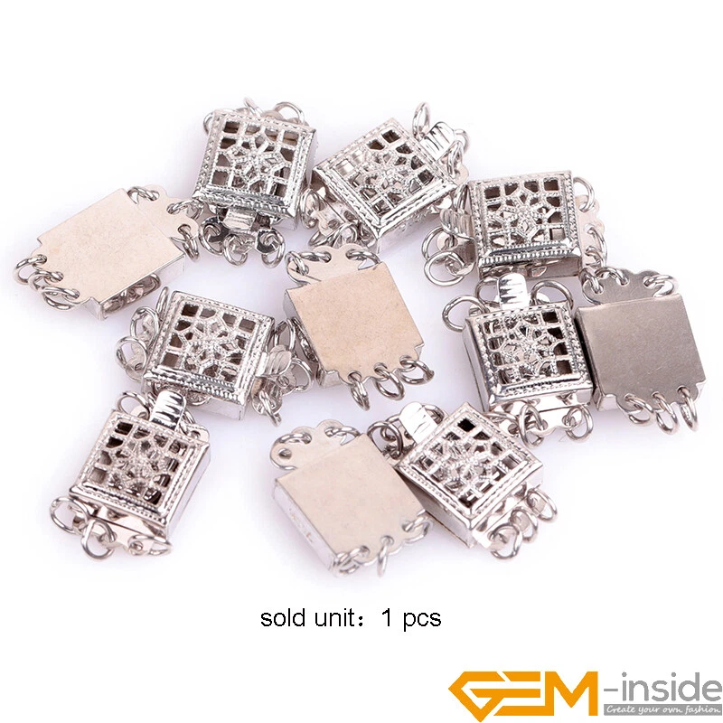 Box Snap Clasp Filigree Gold-Filled Pearl Clasps For Bracelet Jewelry Making YB - Image 3 of 4