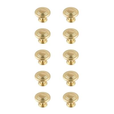 Elegant Decor Minu 1.3'' Zinc Alloy Mushroom Knob Multipack in Gold (Set of 10)