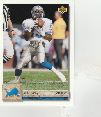 FREE SHIPPIG-MINT-1992 Upper Deck #134 Mel J Gray Detroit Lions Football Card