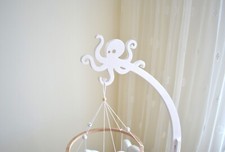 Crib mobile holder natural wood arm mobile baby white Eco wood Baby mobile stand