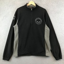 Harley Davidson Motorcycle 1/4 Zip Pullover Fleece Jacket Medium