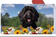 Labradoodle Summer Flowers Mail Box Cover