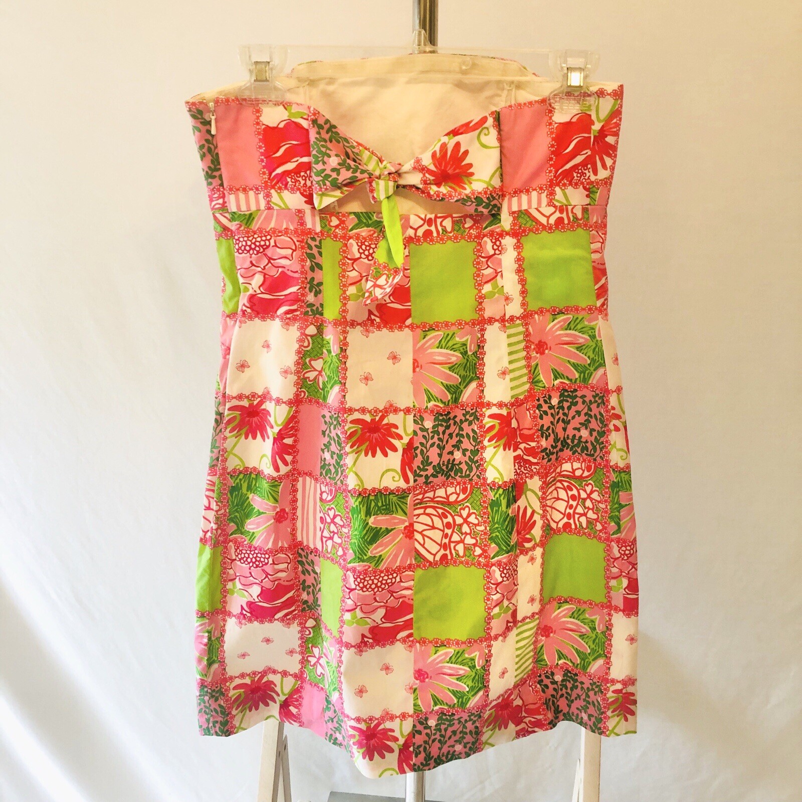 Lilly Pulitzer Strapless Patchwork Franco Dress S… - image 6