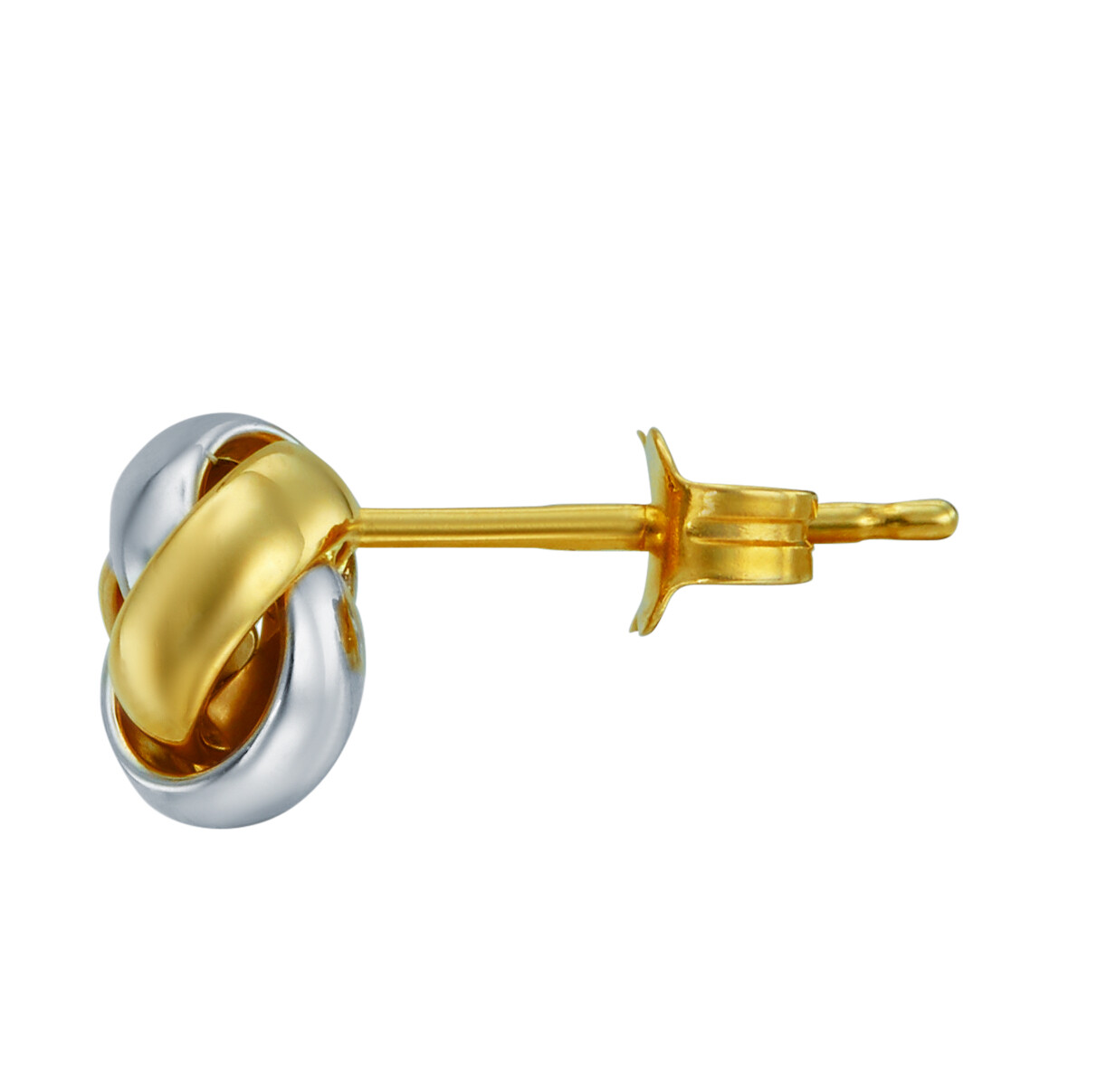 Wellingsale 14k Two Tone Gold Knot Earrings