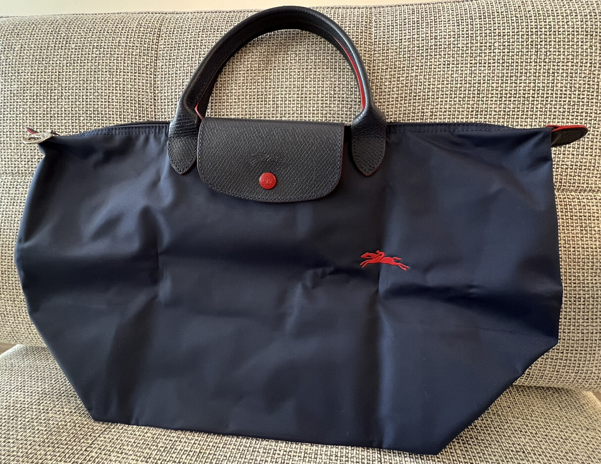 Longchamp Le Pliage Club Small Top Handle Bag in Navy Gem