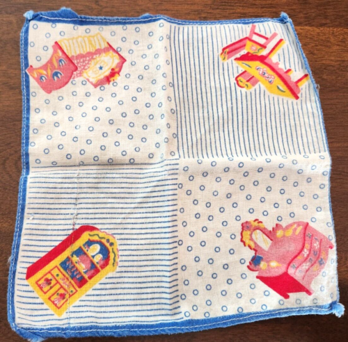 Kinder Taschentuch Taschentuch Bett Waschtisch Stühle 50er - Bild 1 von 5