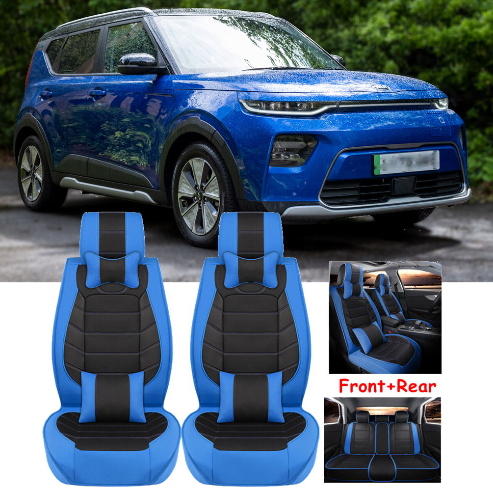 PU Leather Car Seat Cover 5-Seats Full Set Front Rear Cushion For Kia Soul
