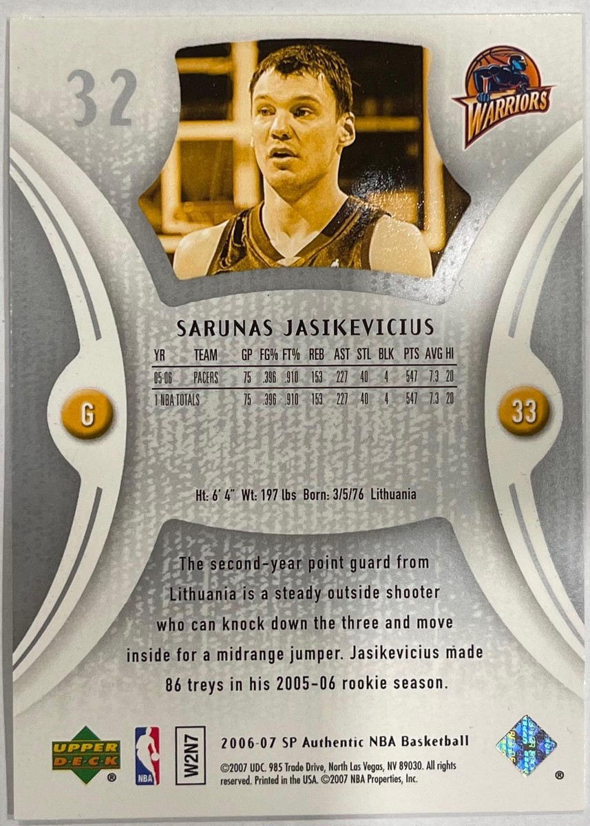 2006-07 SP Authentic #32 Sarunas Jasikevicius | eBay