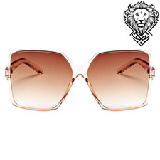 Oversized Brown Square Womens Luxury Shades Gradient UV400 Ladies Sunglasses