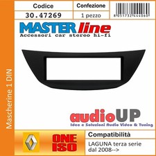 MASCHERINA AUTORADIO 1 DIN RENAULT LAGUNA 3° SERIE 2008 IN POI ADATTATORE UN DIN