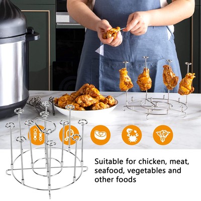304 Stainless Steel Skewers Stand Set Multifunction Grill Dehydration Rack Fryer
