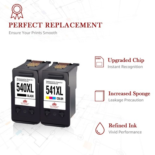 2x Printer Cartridges for Canon PG 540 CL 541 XL Pixma MG3550 MG3600