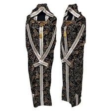 Femme Marocain or Noir Multicolore Floral à Capuche Djellaba Jilbab